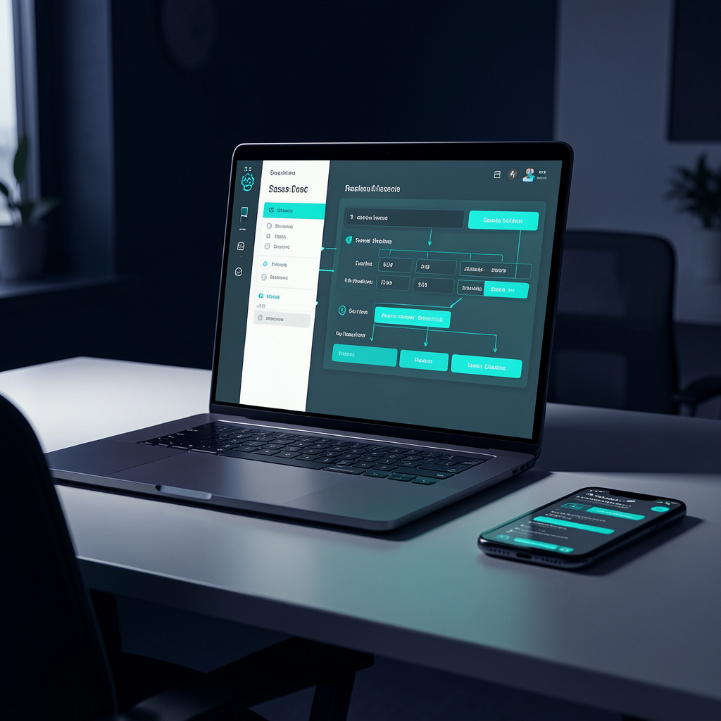 forgecloud CMS und Websitebuilder – Dashboard auf einem Laptop
